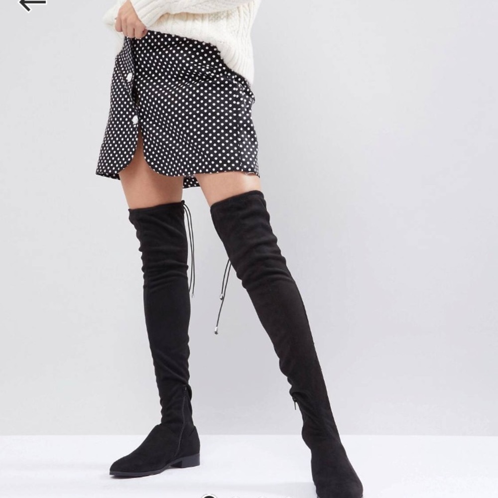 ASOS KEEP UP Flat Over the Knee Boots